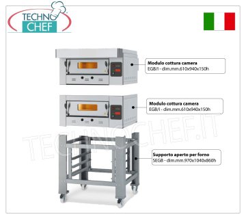 Forno pizza gas per 6 pizze da mm 300, camera da mm 610x940