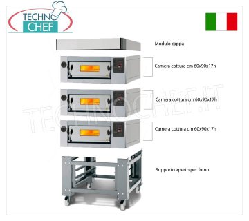 Forni pizza elettrico per 6 pizze da mm 300, camera da mm 600x900