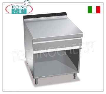 TECHNOCHEF - NEUTRAL TOP on OPEN CABINET with DRAWER, DOUBLE 800 mm module, Mod.N9T8MC NEUTRAL TOP on OPEN CABINET, BERTO'S, MAXIMA 900 line, WORKING Series, DOUBLE 800 mm module, version with extractable DRAWER, Weight 55 Kg, dim.mm.800x900x900h