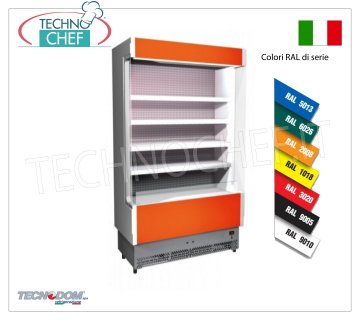 Wall Mounted Display Refrigerator, VULCANO Line, 60 cm deep, 88 cm LONG, with and without refrigeration unit WALL DISPLAY REFRIGERATOR, TECNODOM brand, VULCANO 60 line, with 4 adjustable shelves, upper neon LIGHTING, temperature +3°/+5°C, set up for REMOTE REFRIGERANT UNIT, V.230/1, Kw.0,055, Weight 120 Kg, dim.mm.880x602x1970h
