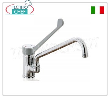 Single hole mixer tap with 25 to 30 cm spout Single hole mixer tap with clinical lever and swivel spout in round tube