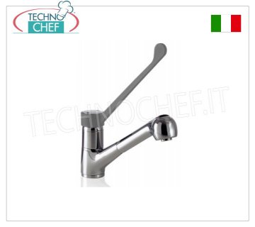 Single hole mixer tap with extractable hand shower Single-hole countertop mixer tap with clinical lever and extractable hand shower at a length of 70-80 cm