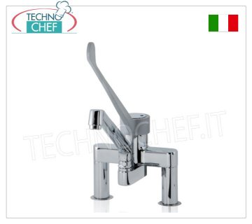 TWO-HOLE mixer tap, single lever with 18 and 27 cm spout TWO-HOLE benchtop mixer tap, SINGLE LEVER with CLINICAL LEVER and 270 mm swivel spout