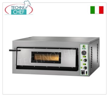 FIMAR - Electric pizza oven, for 6 pizzas, 1 chamber 66x99.5 cm - mechanical controls, without PYROMETER, mod. FES6 ELECTRIC PIZZA OVEN with 1 CHAMBER measuring 660x995x140h mm, with GLASS DOOR, refractory hob, 2 ADJUSTABLE THERMOSTATS for BASE and TOP, temperature from +50° to +500 °C, Weight 93 Kg, V.230/1 , 7.2 kw, external dimensions mm.900x1080x420h