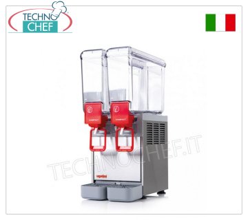 Refrigerated drink dispensers Refrigerated drinks dispenser with 2 5 liter tanks, V.230/1, kw 0.27, dimensions 250x400x550h mm