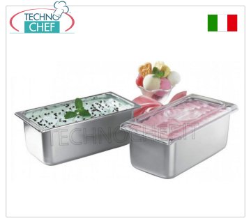 Trays - Stainless steel ice cream containers Stainless steel ice cream tray, 2.5 litres, dim.mm.180x165x120h