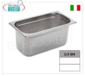 Gastronorm GN 1/3 pans in stainless steel Gastro-norm 1/3 tray, 18/10 stainless steel, dim.mm.325 x 175 x 20 h