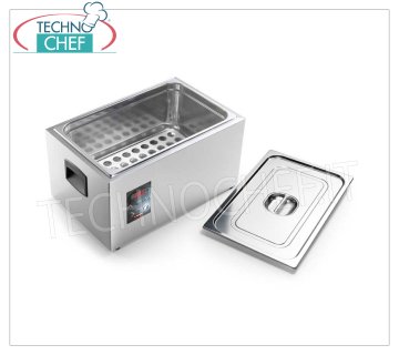 Technochef - RONER SOFTCOOKER for IMMERSION Cooking, 22 liter tank, Mod.SOFTCOOKERXPS1/1 Roner softcooker for LOW TEMPERATURE immersion cooking (sous-vide) with 22 liter Gastro-Norm 1/1 tank, version with digital controls, V.230/1, Kw 1.7, dim.mm.568x368x309h