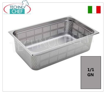 Perforated Gastronorm 1/1 stainless steel pans Gastro-norm 1/1 tray, perforated, 18/10 stainless steel, dim.mm.530 x 325 x 20 h