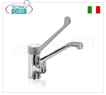 Single hole mixer tap with clinical lever Single-lever benchtop single-hole mixer tap, with clinical lever and swivel spout 180 mm long, 160 mm high