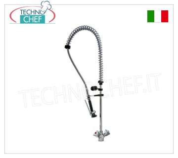 Single hole tap with suspended shower Single-hole countertop mixer tap with knobs and suspended shower head