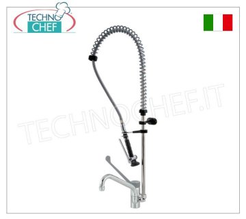 Single hole mixer tap with 24.5 cm spout and suspended shower SINGLE HOLE COUNTERTOP MIXER TAP, single lever, with clinical LEVER, SWIVEL SPOUT, and diverter for SUSPENDED SHOWER