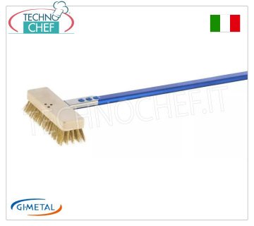 Gi.Metal - Oven Brush with Brass Bristles - mod.AC-SP3 Low brush for electric ovens with brass bristles, handle length 150 cm.