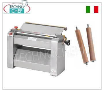 ROGA pasta sheeter with 40 cm rollers, Professional, Mod.SF400 Pasta sheeter with 400 mm LONG stainless steel rollers, V 400/3, kW 0.60, dim. mm 640x350x400h