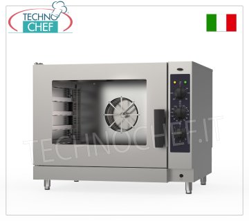 FORNO CONVEZIONE-VAPORE ELETTRICO per PASTICCERIA, 5 TEGLIE da 600x400 mm, COMANDI ELETTROMECCANICI