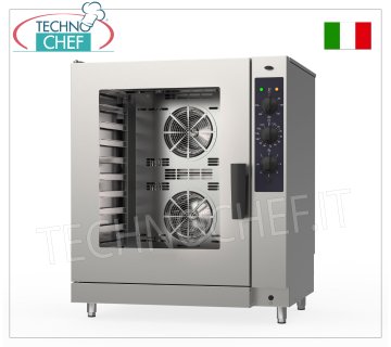 FORNO CONVEZIONE-VAPORE ELETTRICO per GASTRONOMIA, 10 TEGLIE GN1/1, COMANDI ELETTROMECCANICI