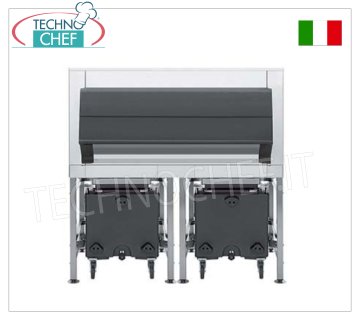 Deposito per ghiaccio, altamente isolato, include 2 carrelli, capacità 613 + 146 Kg, Peso 142 Kg, dim.mm.1753x1267x1803h