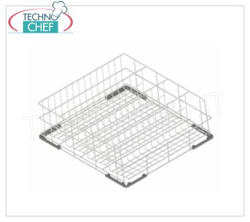 Cestello inclinato per calici da vino 4 scomparti, Ø max 120 mm, dim.mm.500x500x180h