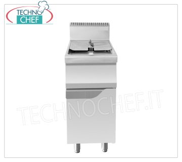 Technochef - GAS FRYER on MOBILE, 1 TANK of 16 litres, Kw.13 Gas fryer on cabinet, 1 well of 16 litres, thermal power 13 Kw, dim.mm.400x700x1085h