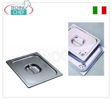 Lids for Gastro-norm containers, 18/10 stainless steel Sealed lid with handle, 18/10 stainless steel, for GN 1/1 container