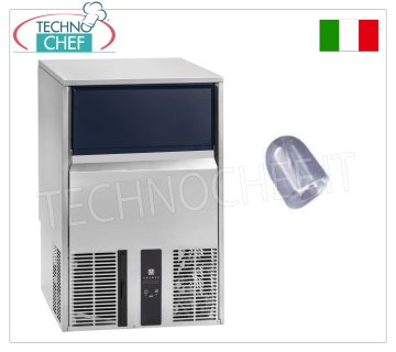 FABBRICATORE di GHIACCIO in CUBETTI PIENI, resa 50 Kg/24 h, Deposito 25 Kg
