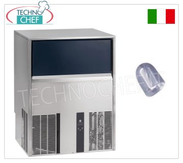 FABBRICATORE di GHIACCIO in CUBETTI PIENI, resa 80 Kg/24 h, Deposito 40 Kg