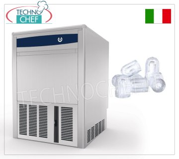 FABBRICATORE di GHIACCIO a CUBETTI CAVI, resa 45 Kg/24 h, Deposito 16 Kg