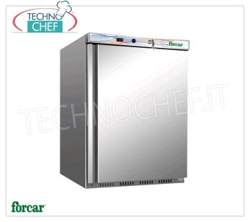 Forcar - 1 Door Refrigerated Cabinet, lt.130, Static, Temp.+2°/ +8°C, Class A, mod.G-ER200SS 1 Door Refrigerator Cabinet, Professional, external structure in stainless steel, internal in ABS, lt.130, temp.+2°/+8°C, ECOLOGICAL in Class A, Gas R600a, Static with internal fan, V.230/1 , Kw.0.1, Weight 44 Kg, dim.mm.600x585x855h