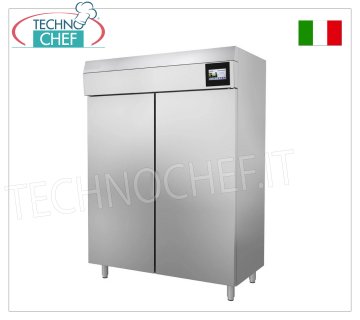 SANITIZING FRIDGE CABINET with OZONE GENERATOR, 2 Doors, 1400 lt, Temp.0/+10°C Sanitizing refrigerator cabinet with 2-door ozone generator, Professional, capacity 1400 liters, temperature 0°/+10°C, ventilated refrigeration, ECOLOGICAL gas R290, Gastronorm 2/1, V.230/1, Kw.0.4, Weight 160 Kg, dimensions 1440x800x2020h mm