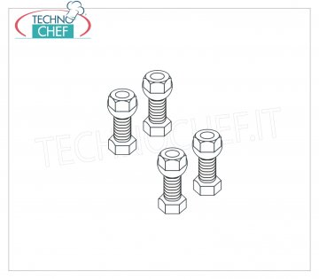 TECHNOCHEF - Kit 4 Bulloni Inox, Mod.96815x4