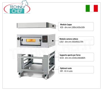 Forno pizza elettrico per 6 pizze da mm 300, camera da mm 600x900