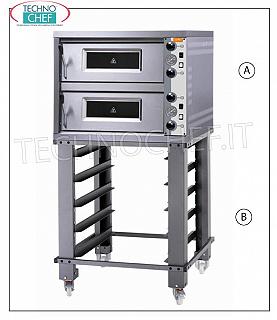 Monoblock electric pizza ovens, MORETTI GRAIN line with refractory cooking surface and foil chamber 
