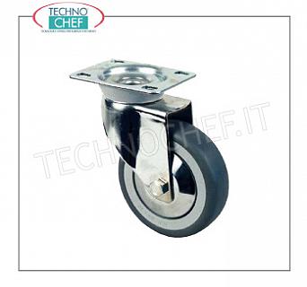Swivel wheel for stainless steel cupboards Swivel wheel without brake with plate, suitable for cupboard tables