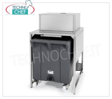 Containers / Storage for ice machines Stainless steel support for ice storage on wheeled container of Kg. 108 and above reserve of 17 Kg, for granular producers. Mod.G160-G280-G510, dimensions 795x1060x1284h mm