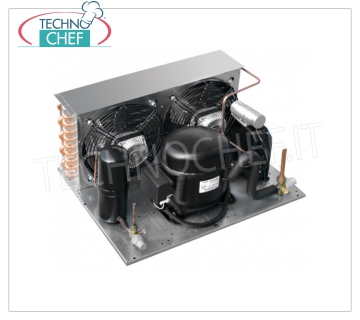 SINGLE PHASE HERMETIC REMOTE REFRIGERATION UNITS Remote hermetic single-phase refrigeration unit V.230/1, Yield W 746, R404A/R507 refrigerant gas, positionable up to 15 m (maximum distance including curves and rises).